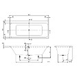 VILLEROY ET BOCH - Baignoire droite Architectura 180 x 80 cm Blanc + Pare bain droite AURYS Raywall Noir mat - vignette