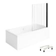 VILLEROY ET BOCH - Baignoire droite Architectura avec pieds 180 x 80 cm Blanc + Pare bain droite AURYS Raywall Noir mat - vignette