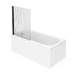 VILLEROY ET BOCH - Baignoire droite  Oberon quaryl 170 x 70 cm  + Pare bain gauche AURYS Raywall Noir mat - vignette