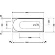 DURAVIT - Baignoire droite 160 X 70 D-Neo + Pare bain AURYS Raywall noir mat version droite - vignette