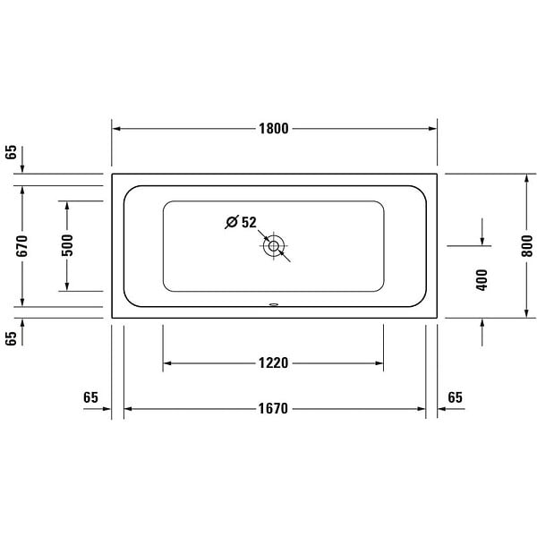 DURAVIT - Baignoire droite D-Code bonde au cente 180 x 80 cm + Pare bain AURYS Raywall noir mat version droite - large