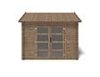 ALTANKA - Abri de jardin en bois - 9m2 - 3x3m - Traité - Ep. 28mm - Couleur: marron - DOM676 - vignette