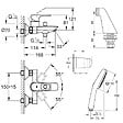 GROHE - Pack mitigeur bain douche mécanique Start Loop + douchette ronde  2 jets + flexible + support - vignette