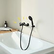 GROHE - Pack mitigeur thermostatique bain douche Precision Start noir mat + Douchette 2 jets Vitalio Start 110 avec flexible et douchette - vignette
