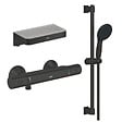 GROHE - Mitigeur douche thermostatique Precision Start + Ensemblede douche avec barre 2 jets + Panier douche - vignette