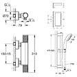 GROHE - Mitigeur douche thermostatique Precision Start + Ensemblede douche avec barre 2 jets + Panier douche - vignette