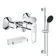 GROHE - Pack mitigeur douche mécanique StartLoop + Ensemble de douche Start 2 jets avec barre + Panier douche - vignette