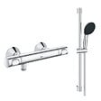 GROHE - Mitigeur douche thermostatique Precision Flow + Ensemble de douche 2 jets avec barre Chromé - vignette