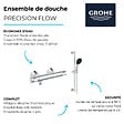 GROHE - Mitigeur douche thermostatique Precision Flow + Ensemble de douche 2 jets avec barre Chromé - vignette