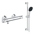 GROHE - Mitigeur douche thermostatique Precision Flow + Ensemble de douche 2 jets avec barre - vignette