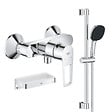 GROHE - Pack mitigeur douche mécanique StartLoop + Ensemble de douche 2 jets avec barre + Panier douche - vignette