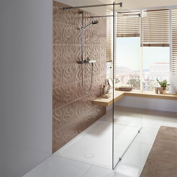 VILLEROY ET BOCH - Receveur de douche antidérapant 80 x 80  Lifetime Plus Cerasoft céramique blanc + Bonde blanc - large
