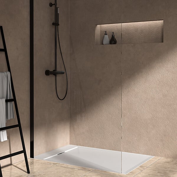 IDEAL STANDARD - Receveur de douche antidérapant Ultra Flat S I.Life recoupable avec bonde largeur 140 x 80 - large