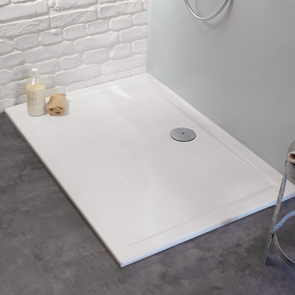 JACOB DELAFON - Receveur de douche 120 x 80 Gaspard extra-plat céramique + Kit de réhausse (5 pieds) - large