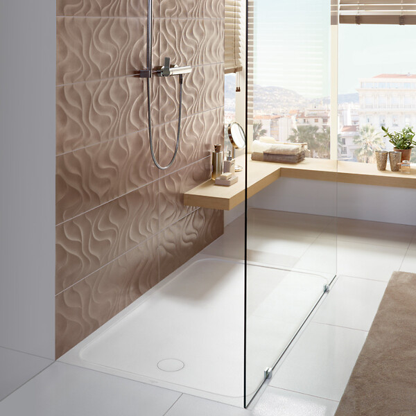 VILLEROY ET BOCH - Receveur de douche antidérapant 100 x 80  Lifetime Plus céramique blanc + Bonde blanc - large