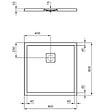 IDEAL STANDARD - Receveur de douche antidérapant Ultra Flat Evo recoupable avec bonde longueur 80 x 80 - vignette