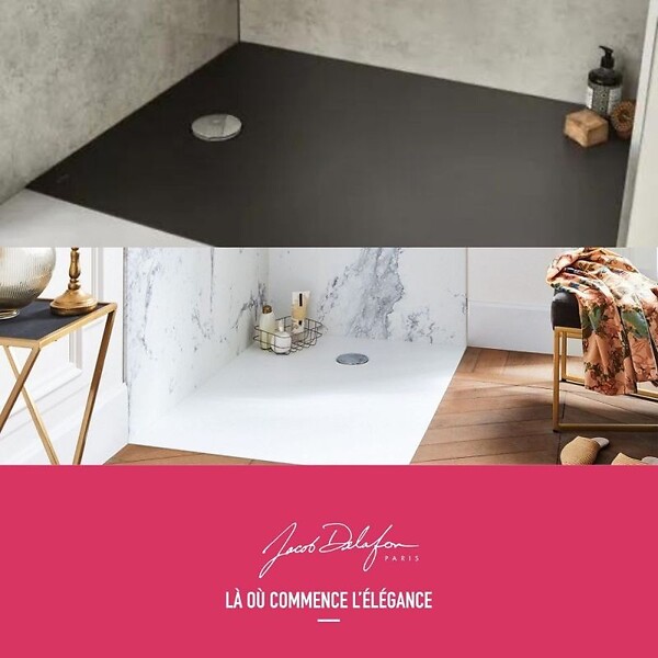 JACOB DELAFON - Receveur de douche 120 x 90 Ipso rectangle blanc - large