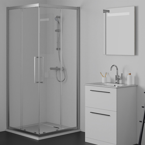 IDEAL STANDARD - Receveur de douche antidérapant Ultra Flat S I.Life recoupable avec bonde longueur 90 x 90 - large