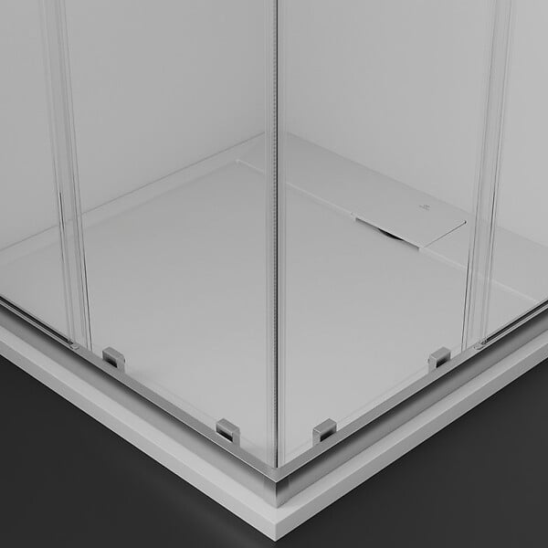 IDEAL STANDARD - Receveur de douche antidérapant Ultra Flat S I.Life recoupable avec bonde longueur 90 x 90 - large