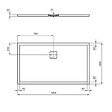 IDEAL STANDARD - Receveur de douche antidérapant Ultra Flat Evo recoupable avec bonde longueur 140 x 80 - vignette