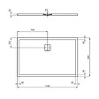 IDEAL STANDARD - Receveur de douche antidérapant Ultra Flat Evo recoupable avec bonde longueur 140 x 90 - vignette