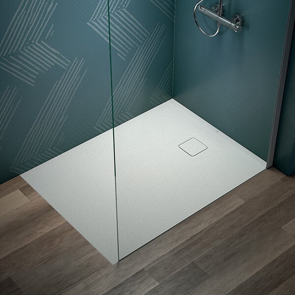 IDEAL STANDARD - Receveur de douche antidérapant Ultra Flat Evo recoupable avec bonde largeur 120 x 80 - large