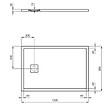 IDEAL STANDARD - Receveur de douche antidérapant Ultra Flat Evo recoupable avec bonde largeur 120 x 80 - vignette