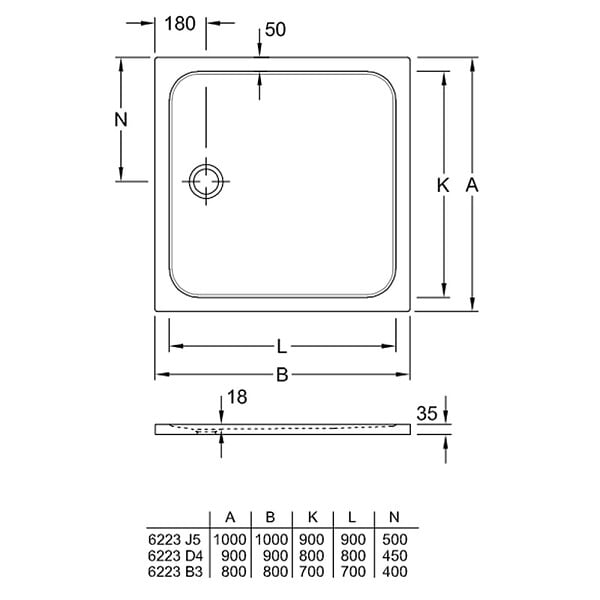 VILLEROY ET BOCH - Receveur de douche antidérapant 100 x 100  Lifetime Plus Cerasoft céramique blanc + Bonde blanc - large