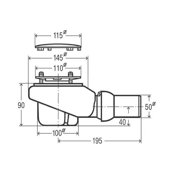VILLEROY ET BOCH - Receveur de douche antidérapant 100 x 100  Lifetime Plus Cerasoft céramique blanc + Bonde blanc - large