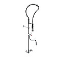 PRESTO - Robinet de cuisine pro sur plage avec douchette et bec de remplissage Chef chrome - vignette