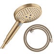 HANSGROHE - Pommeau de douche Raindance Select S EcoSmart 120 3 jets + flexible Designflex 200 cm bronze brossé - vignette