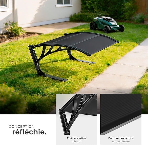TECTAKE - Garage pour tondeuse robot DOMUS, résistant aux intempéries, 81 x 100 x 48 cm noir - large