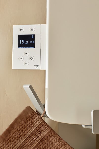 ATLANTIC - Radiateur sèche-serviettes connecté Amarilis mât à gauche 430W blanc/gris - ATLANTIC - 862584 - large