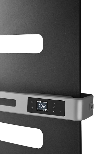 ATLANTIC - Sèche-serviettes connecté Serenis Premium mât à droite 750W + soufflerie 1000W anthracite - ATLANTIC - 850667 - large