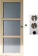 GD MENUISERIES - Porte Coulissante Ayous 3 Panneaux Gris Clair H204 x L73 cm, Galandage, kit finition (coquille et tire doigt) - vignette
