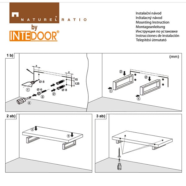 NATUREL - Naturel 1 x support porte serviette en inox, pour plan vasque Dolce 45 cm CONSOLE (KONZOLEH) - large
