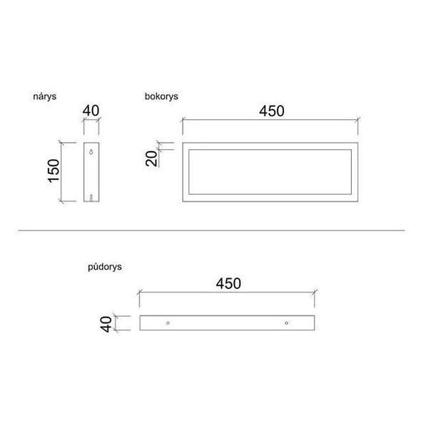 NATUREL - Naturel 1 x support porte serviette en inox, pour plan vasque Dolce 45 cm CONSOLE (KONZOLEH) - large