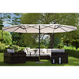 CONCEPT USINE - Parasol double  ecru droit ovale 2,7 x 4,6 m VENICE - vignette