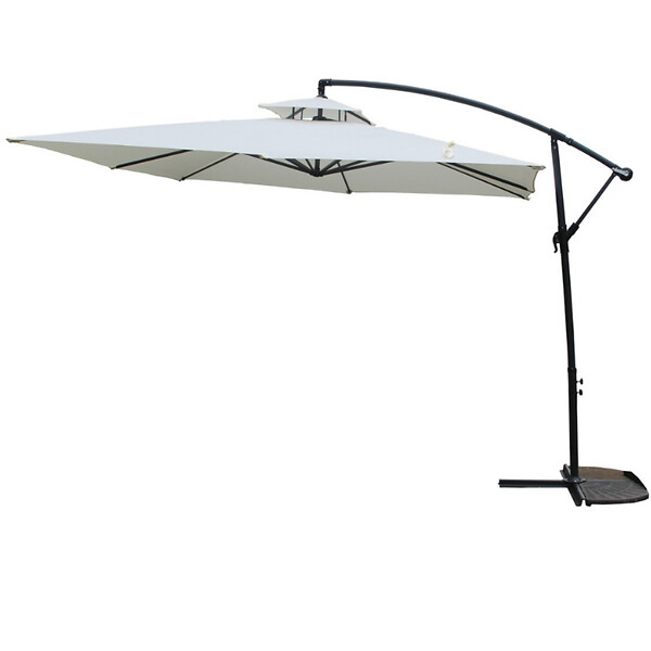 CONCEPT USINE - Parasol  ecru déporté rond 2,95 x 2,95 m CAPRI - large