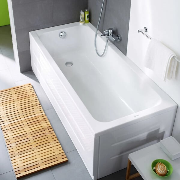 DURAVIT - Baignoire droite 170 X 70 D-Code + Pare bain AURYS Raywall noir mat gauche - large
