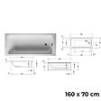 DURAVIT - Baignoire droite 160 X 70 D-Code + Pare bain AURYS Raywall noir mat gauche - vignette