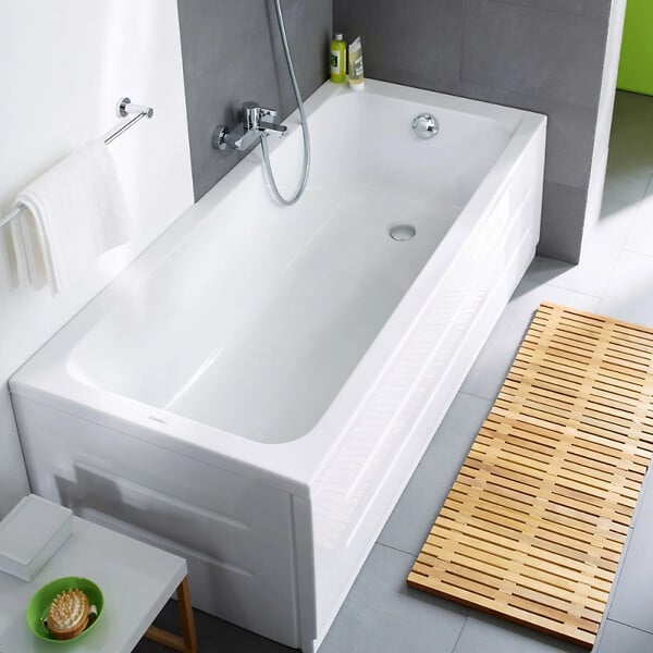 DURAVIT - Baignoire droite D-Code 160 x70 cm + Pare bain droit AURYS Raywall chromé - large