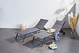 CONCEPT USINE - Lot de 2 transats aluminium gris foncé LISBOA - vignette