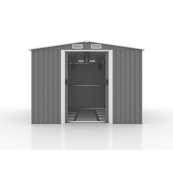 CONCEPT USINE - Abri de jardin en metal 8.08m2 Gris JURA - large