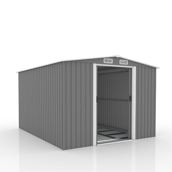 CONCEPT USINE - Abri de jardin en metal 8.08m2 Gris JURA - large