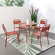 CONCEPT USINE - Lot de 4 chaises salon de jardin repas terracotta BERGAME - vignette