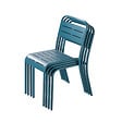CONCEPT USINE - Lot de 4 chaises en acier bleu BERGAME - vignette
