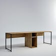 CONCEPT USINE - Bureau 2 personnes en bois avec niches KILI - vignette