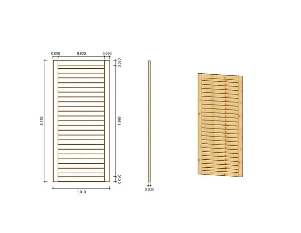 ALTANKA - Panneau plein pour pergola 1,01x2,17m - ALT14 - large