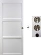 GD MENUISERIES - Porte Coulissante Korya Blanc 3 panneaux H204 x L93 cm, Galandage, kit finition (coquille et tire doigt) - vignette